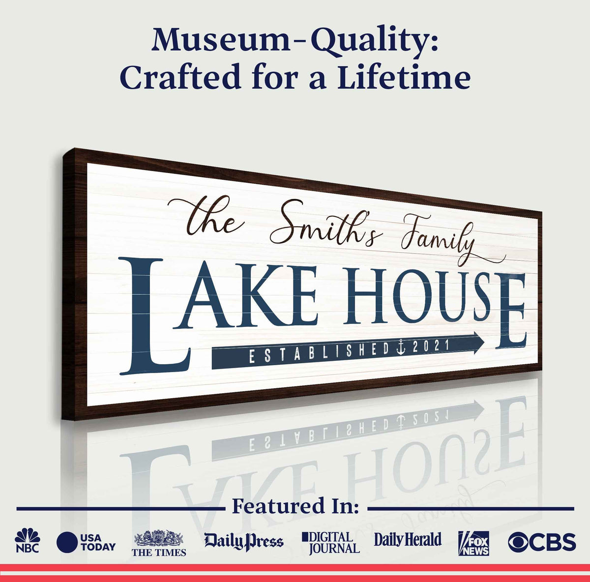 Family Lake House Arrow Sign III