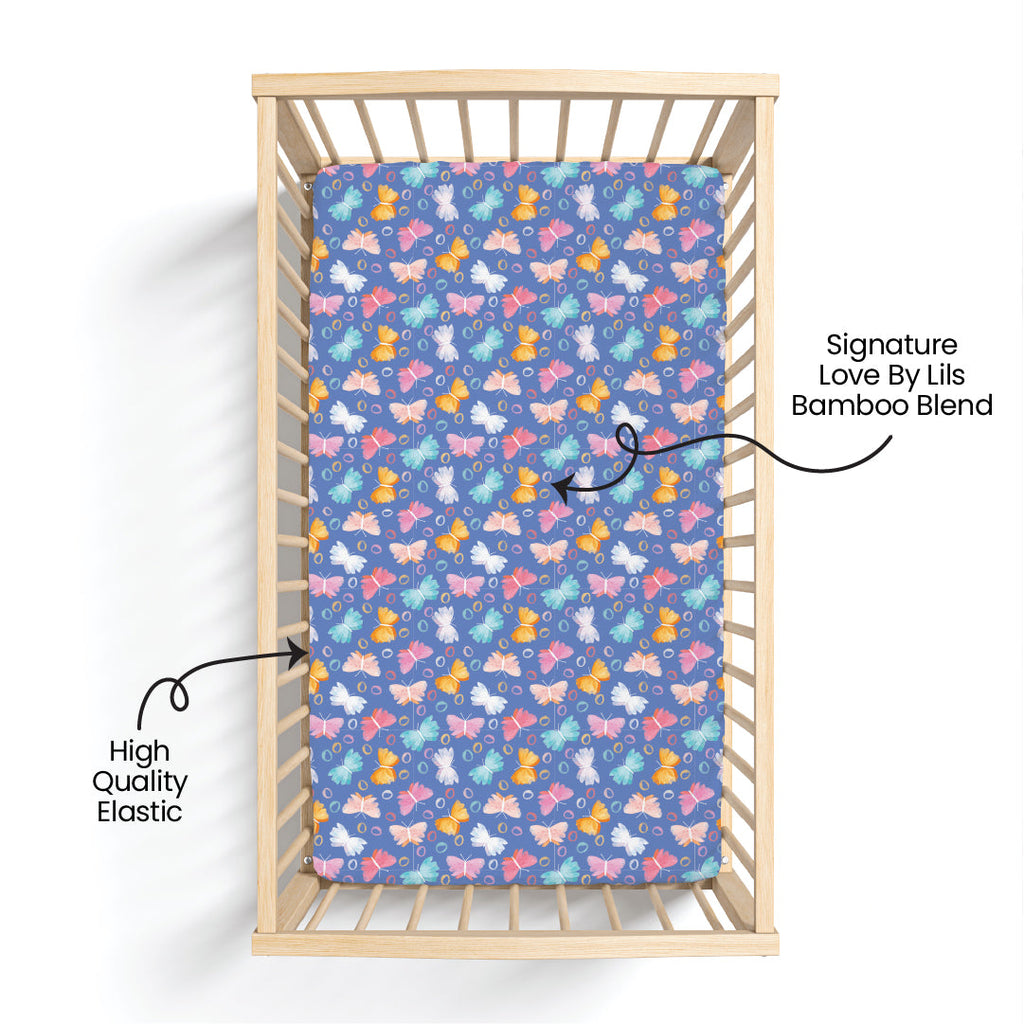 Korrie Butterflies Bamboo Crib Sheet