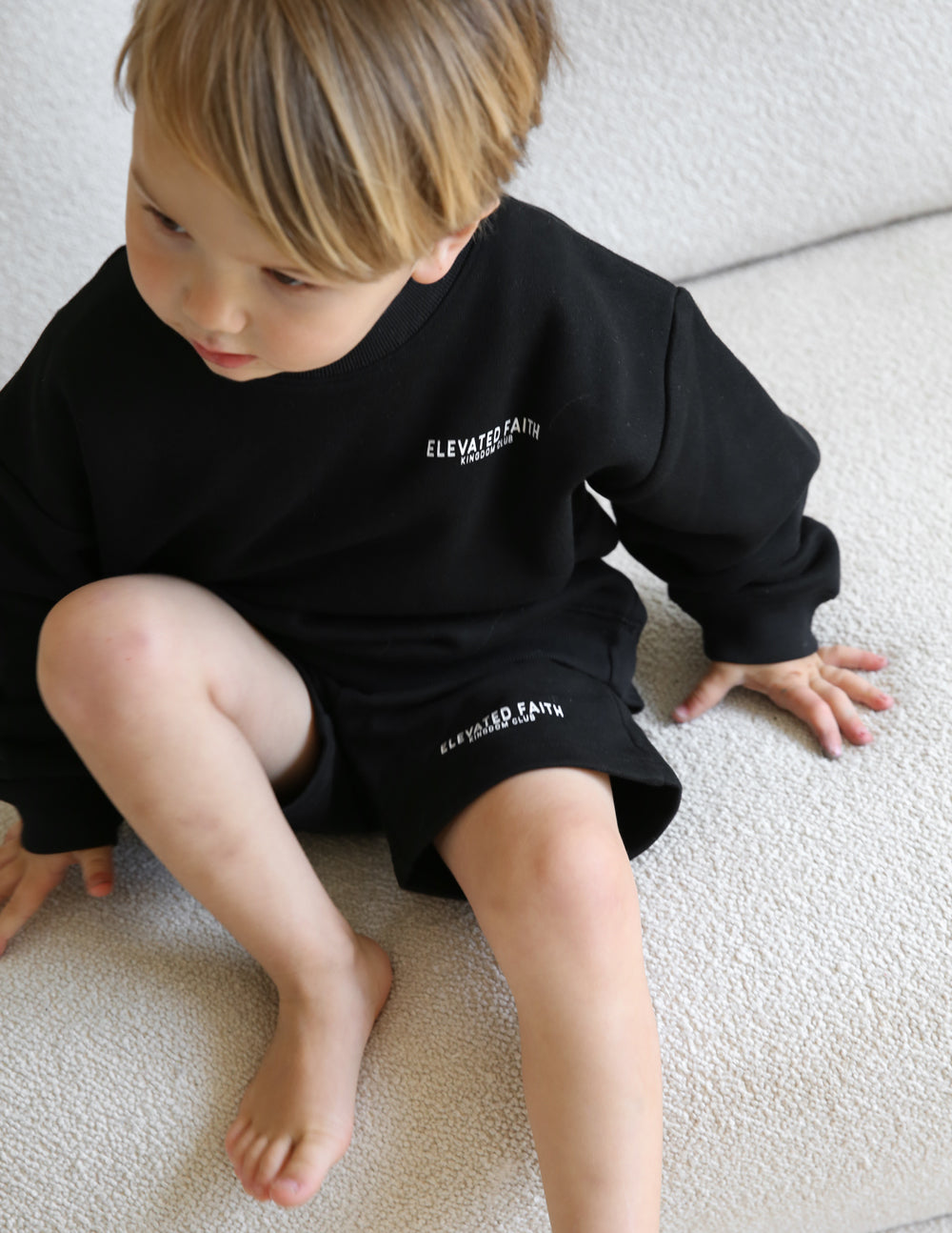 Kingdom Club Black Kids Crewneck