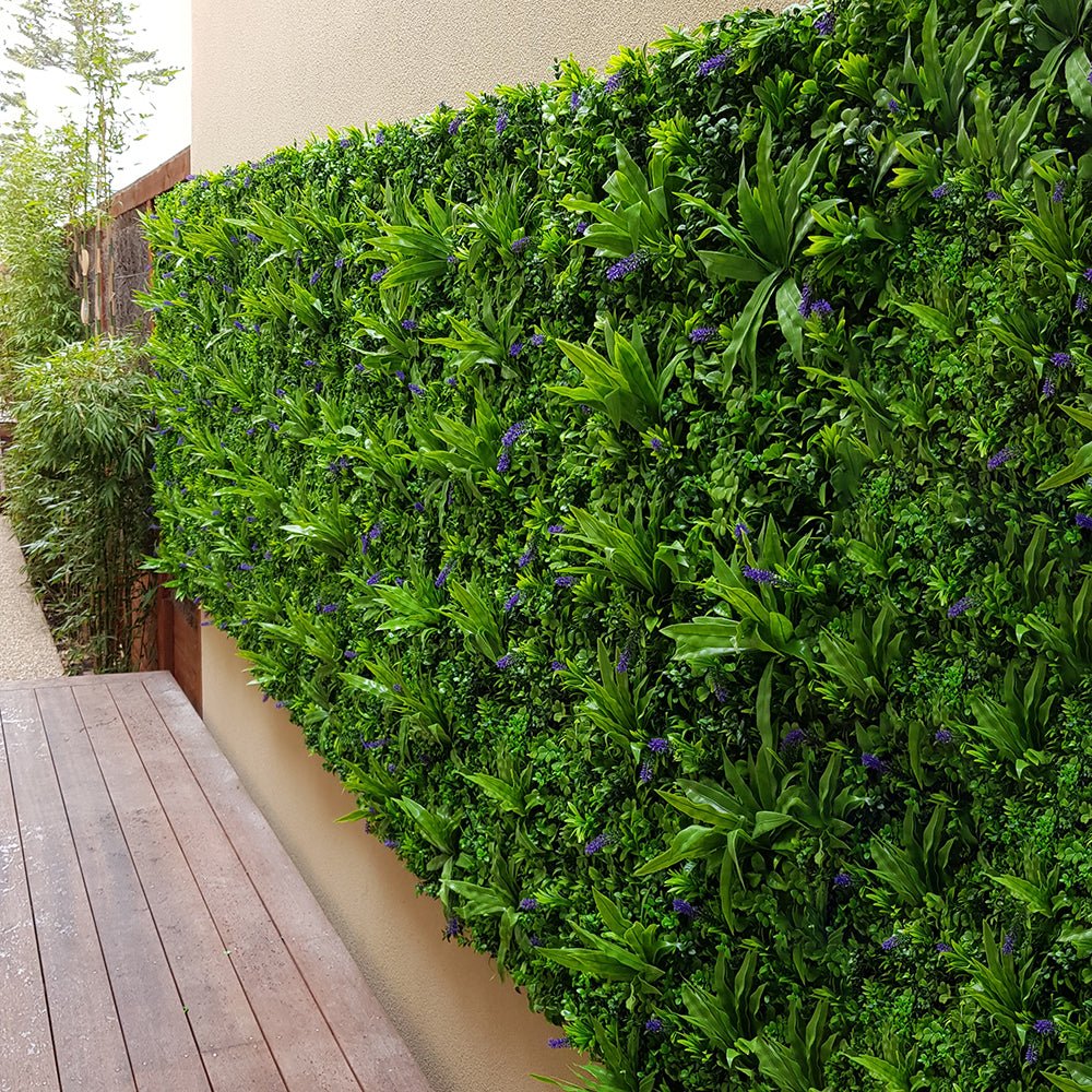 Lavender Fields Artificial Vertical Garden Green Wall Panel 40×40in 11 SQ FT – UV Resistant – Commercial Grade