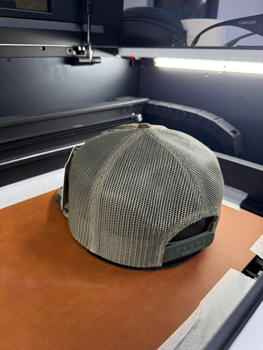 Lines and Dimes Mossy Oak Rawhide Leather Patch Hat