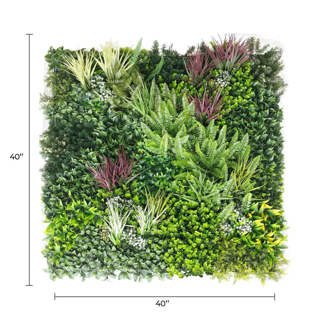 Urban Greenery Artificial Vertical Garden Green Wall Panel 40×40in 11 SQ FT – UV Resistant – Commercial Grade