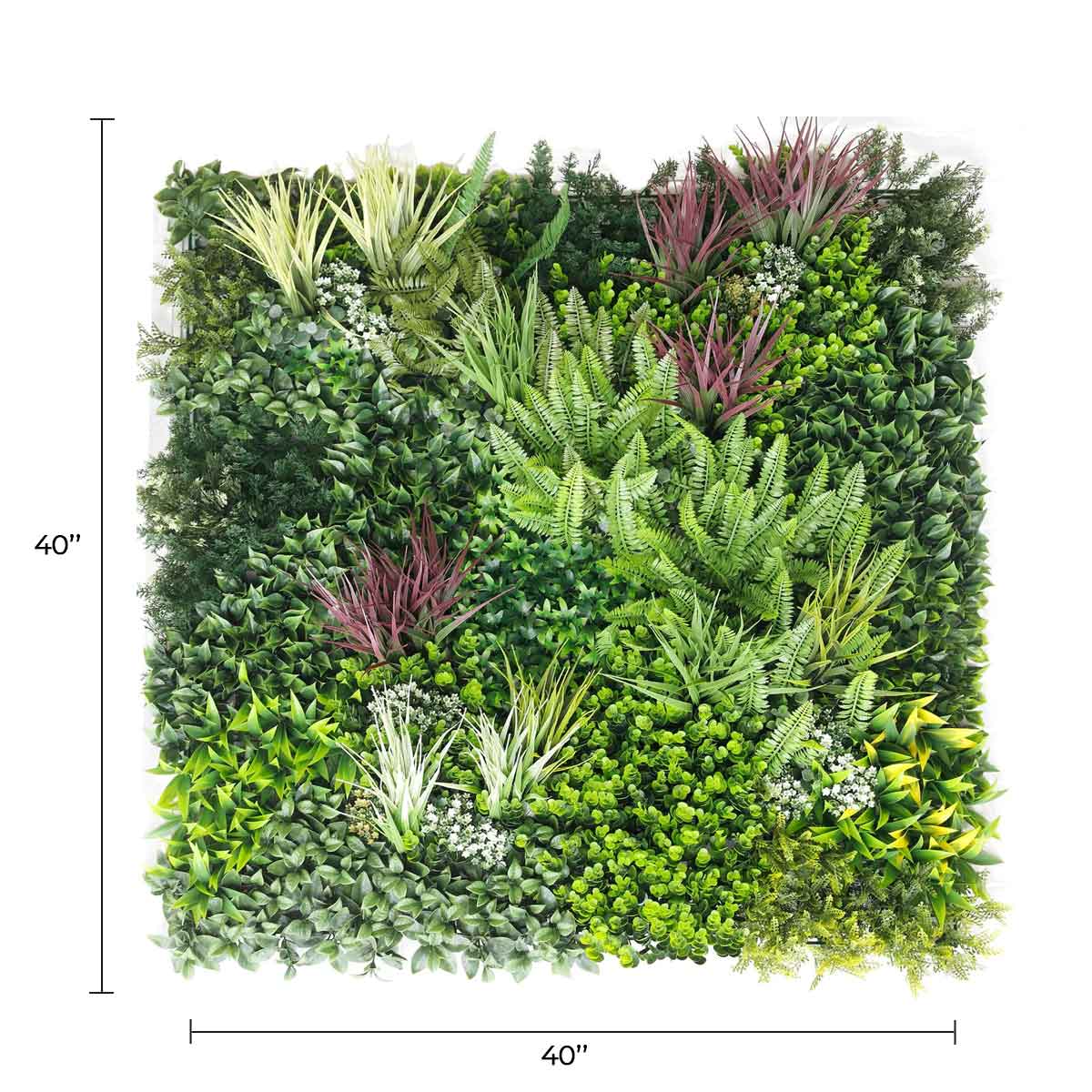 Urban Greenery Artificial Vertical Garden Green Wall Panel 40×40in 11 SQ FT – UV Resistant – Commercial Grade