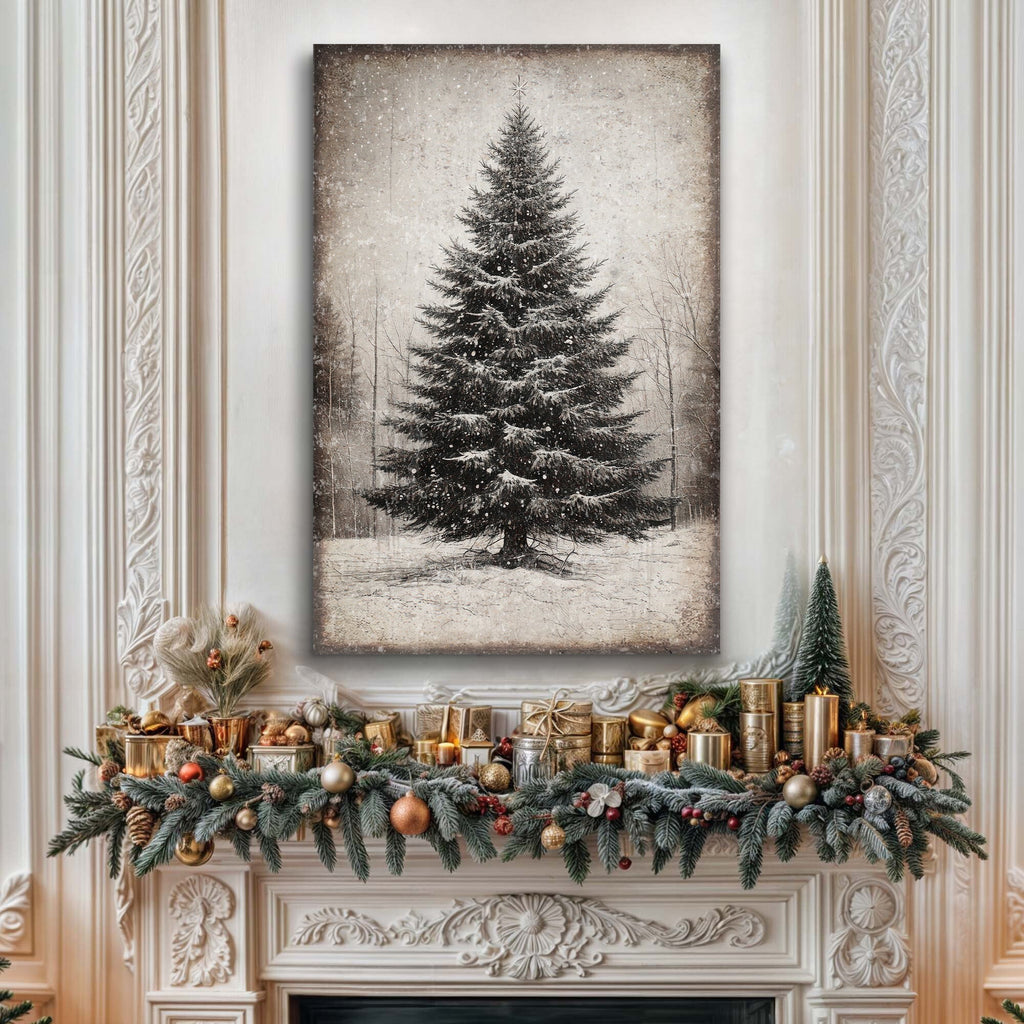 Vintage Christmas Tree Wall Art III