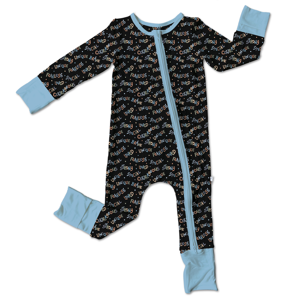 Maisie Affirmations Bamboo Convertible Footie