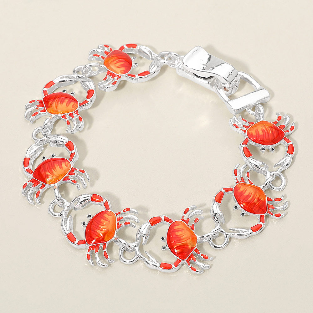 Crab Charm Link Magnetic Bracelet
