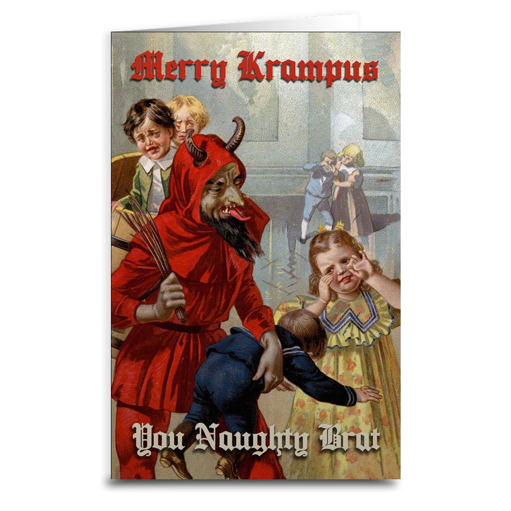 Merry Krampus You Naughty Brat Greeting Card