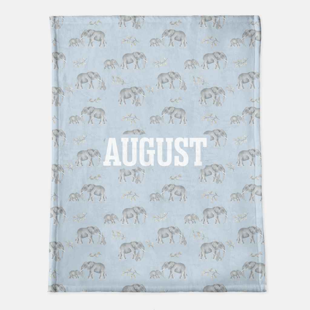 August Personalized Minky Blanket