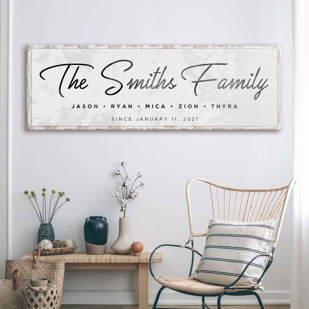 Last Name Family Sign Black And White