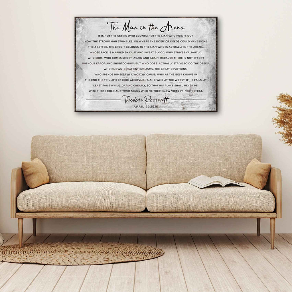The Man In The Arena Grunge Sign