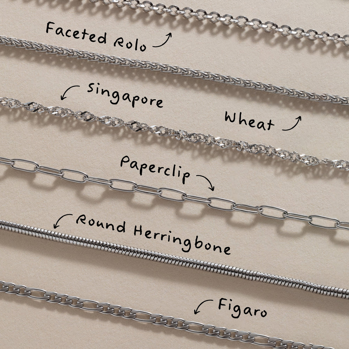 Round Herringbone Charm & Layering Necklace