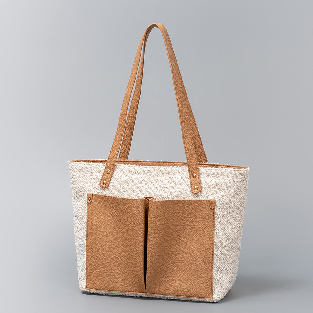 Large capacity handbag, bag for women pu, tote bag, retro commuter shoulder bag for women