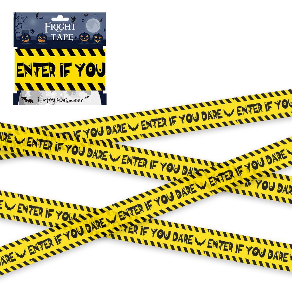 Halloween Warning Strip Tape - Plastic Isolation Decoration Tape for Horror Atmosphere