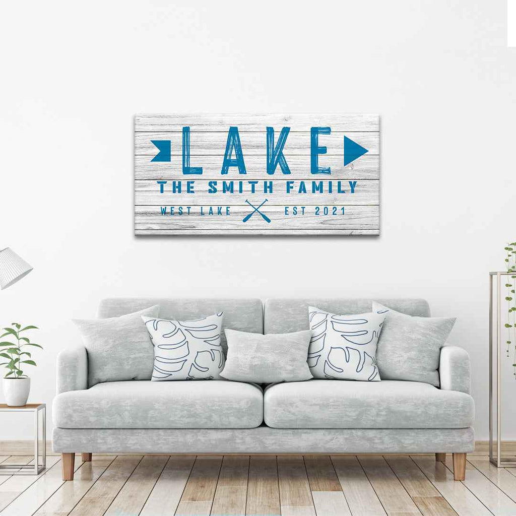 Wooden Lake Arrow Sign