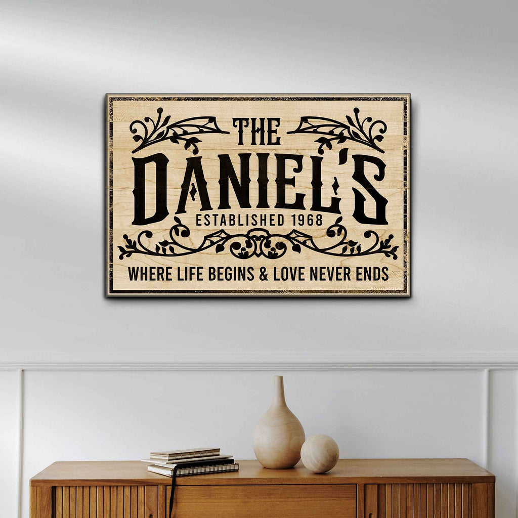 Established Last Name Sign V