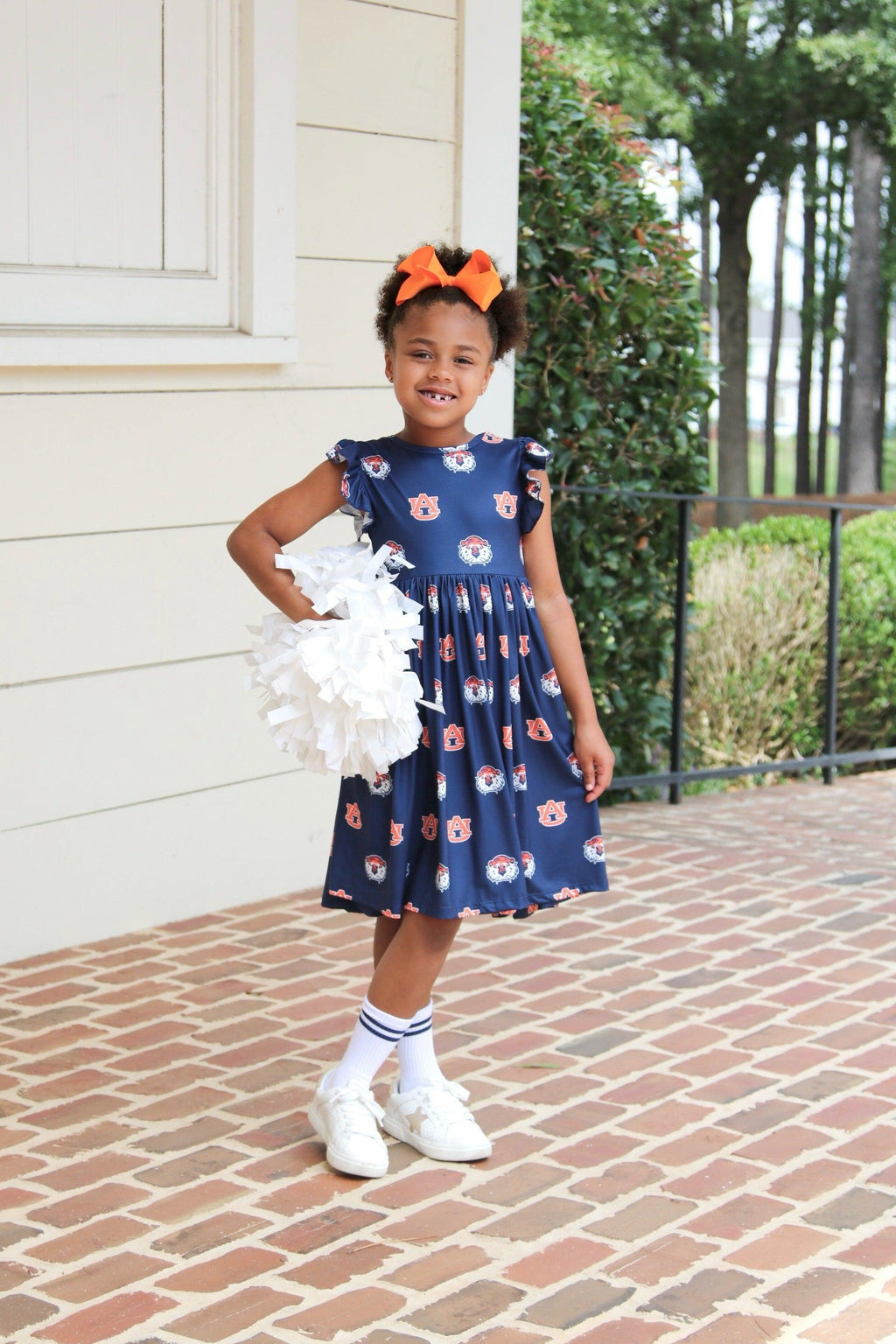 Auburn Blue Aubie Flutter Twirl Dress