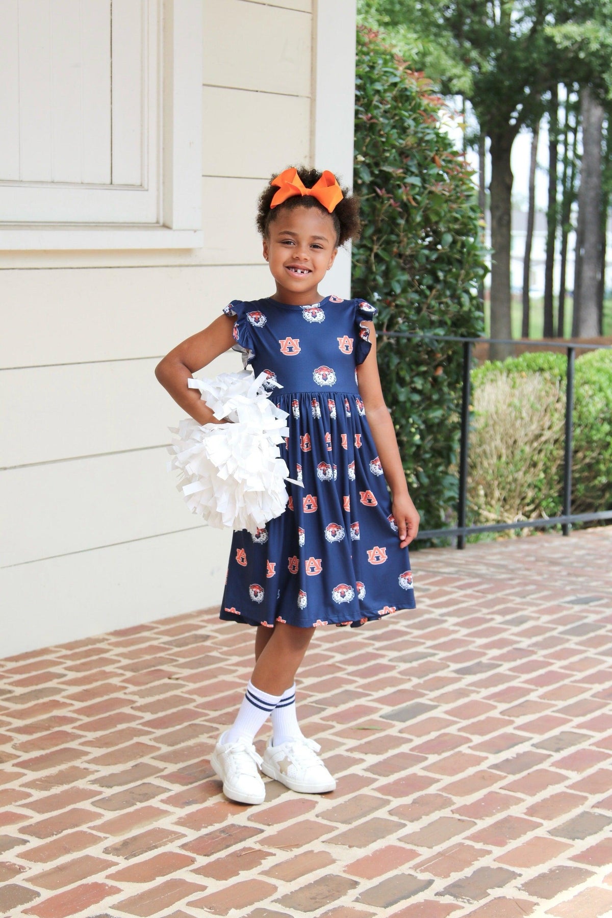 Auburn Blue Aubie Flutter Twirl Dress