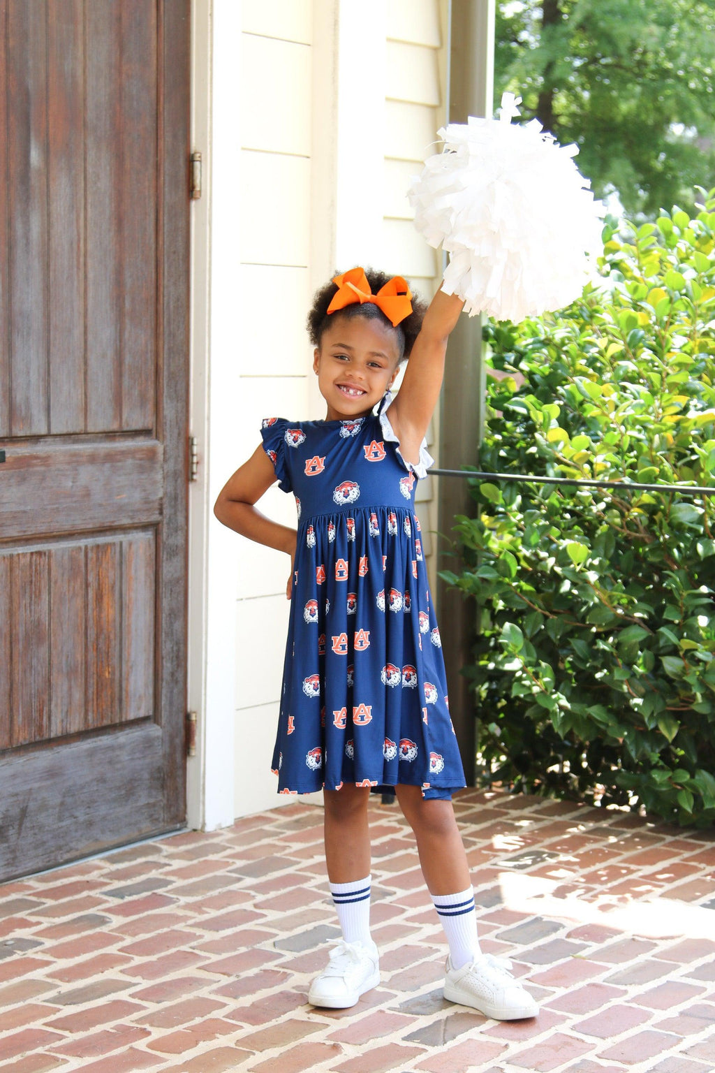 Auburn Blue Aubie Flutter Twirl Dress