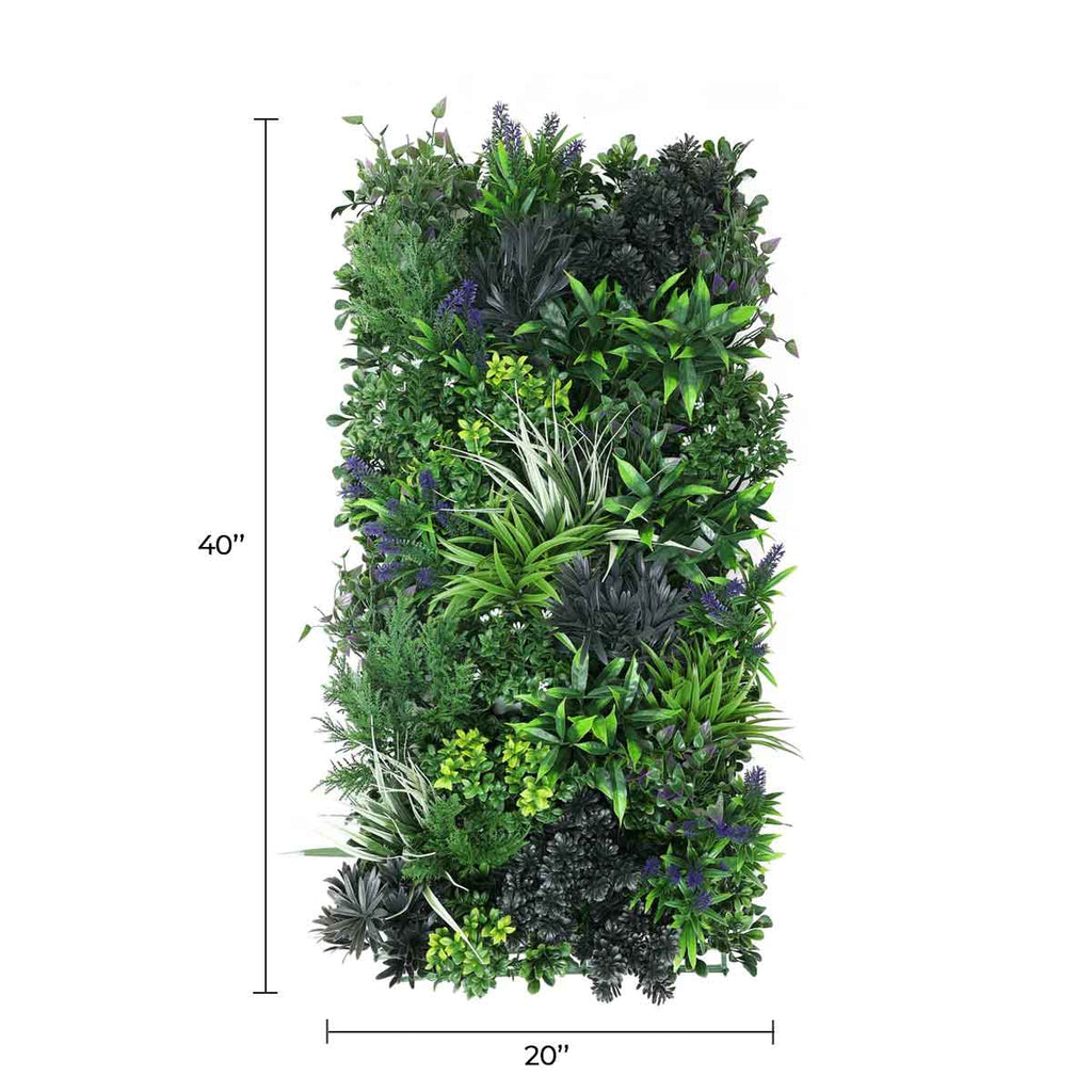 Rustic Botanical Lavender Artificial Green Wall Panel 40×20in – UV Resistant – Commercial Grade