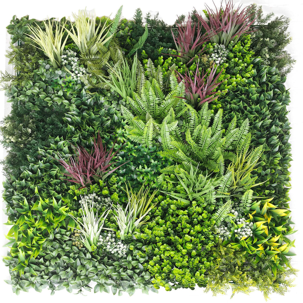 Urban Greenery Artificial Vertical Garden Green Wall Panel 40×40in 11 SQ FT – UV Resistant – Commercial Grade