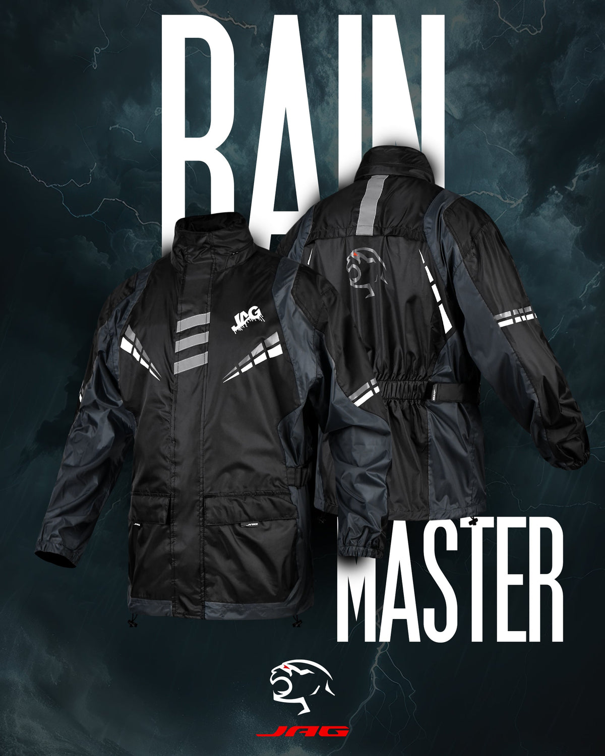 JAG Rainmaster Rain Suit for Men & Women (Black/Grey)