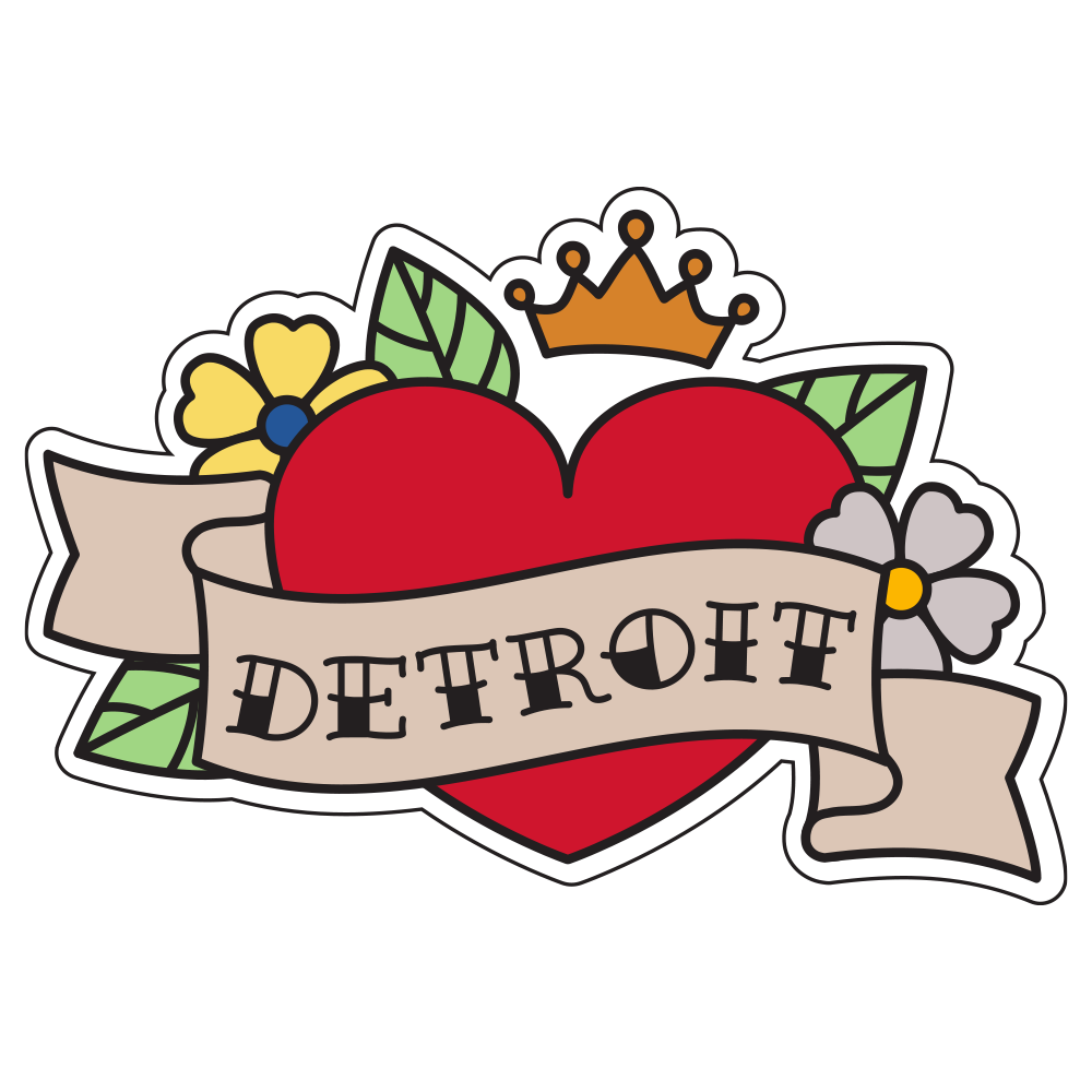 Sticker - Detroit Heart Tattoo