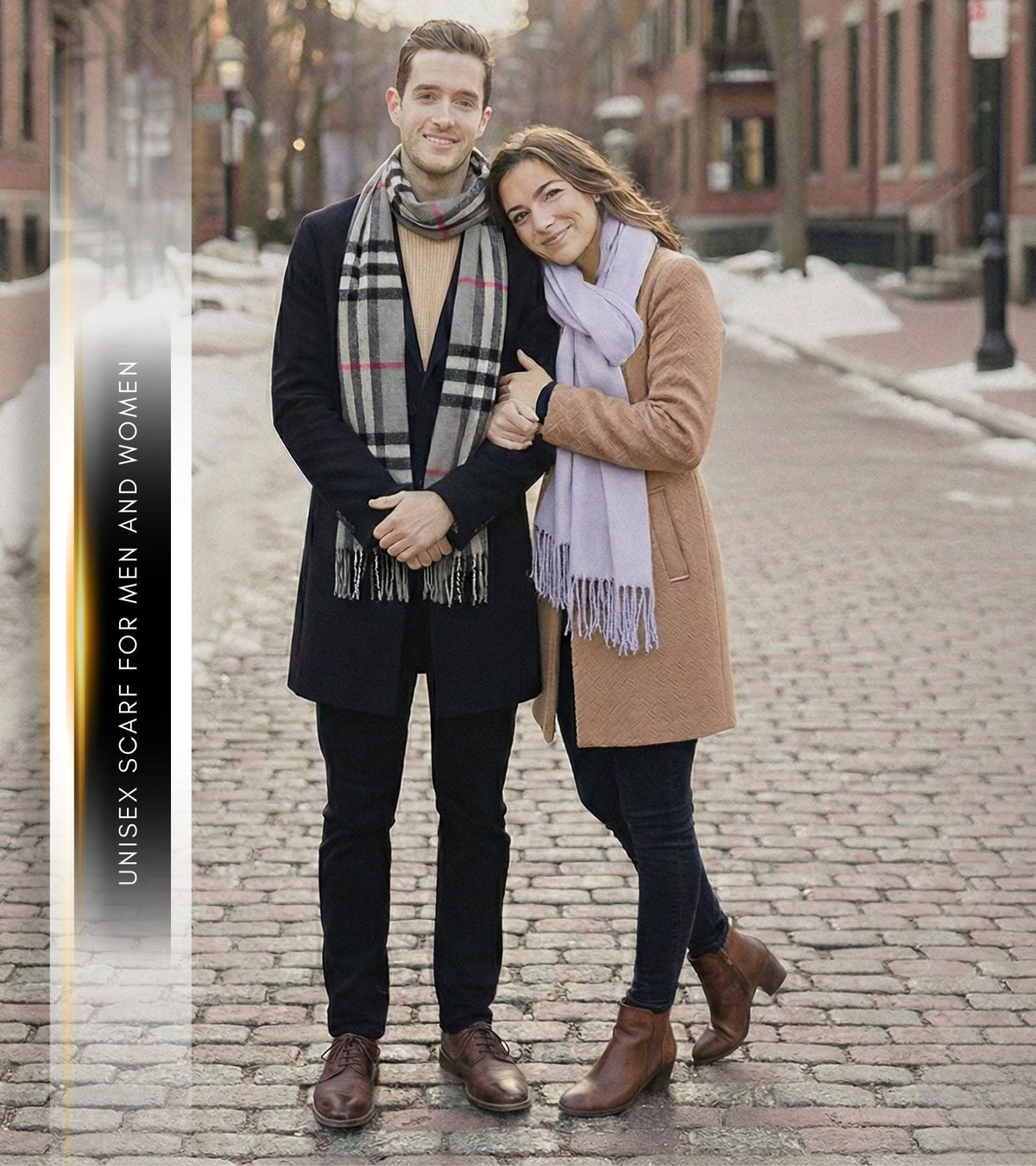 Sakkas Booker Unisex Cashmere-Feel Solid Winter Scarf with Fringe