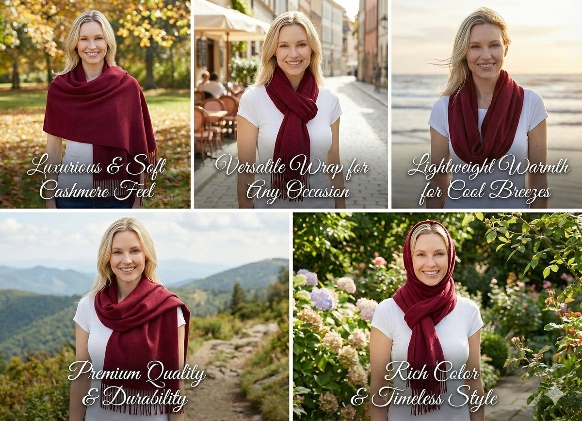 Sakkas Booker Unisex Cashmere-Feel Solid Winter Scarf with Fringe
