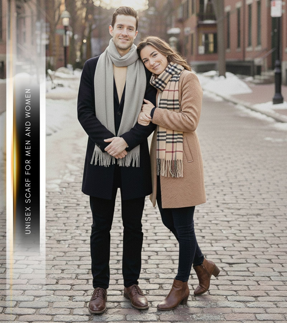 Sakkas Booker Unisex Cashmere-Feel Solid Winter Scarf with Fringe