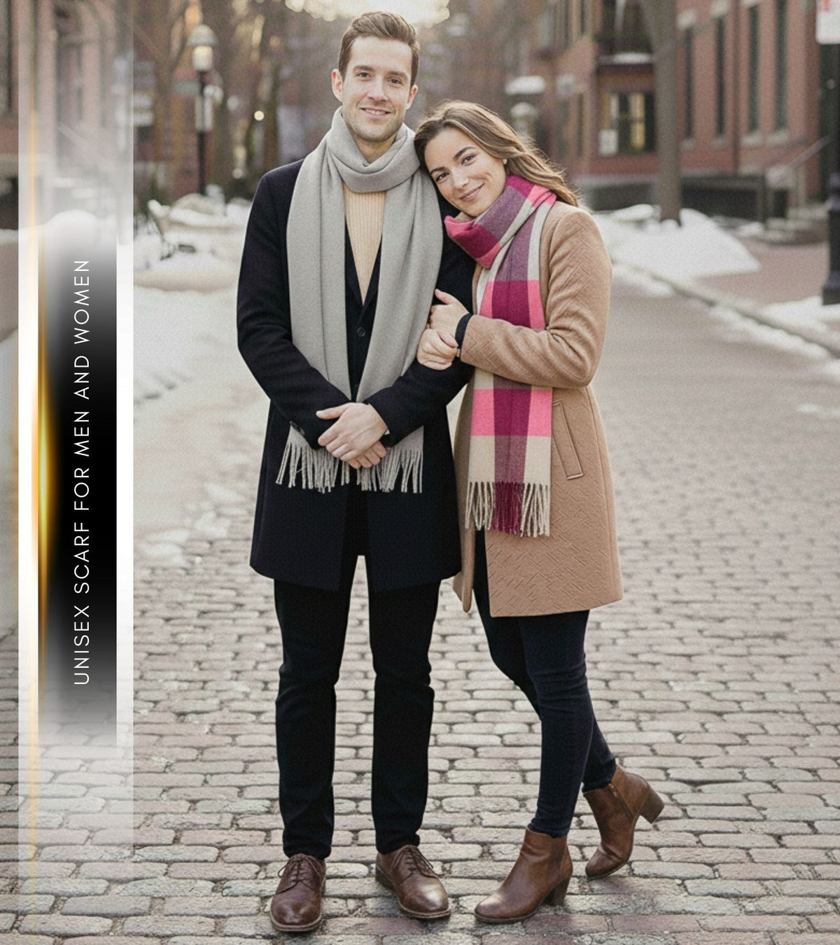 Sakkas Booker Unisex Cashmere-Feel Solid Winter Scarf with Fringe
