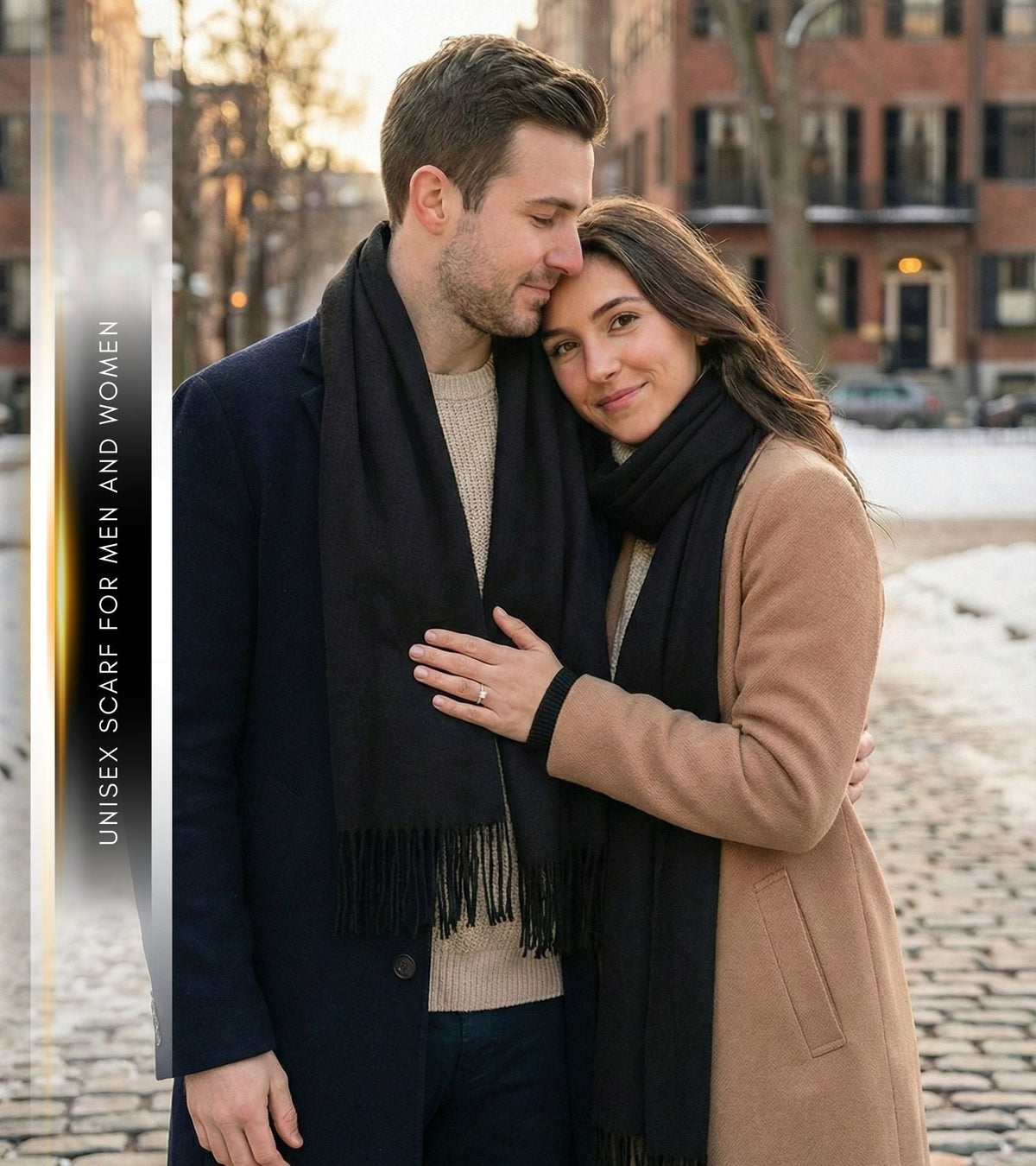 Sakkas Booker Unisex Cashmere-Feel Solid Winter Scarf with Fringe