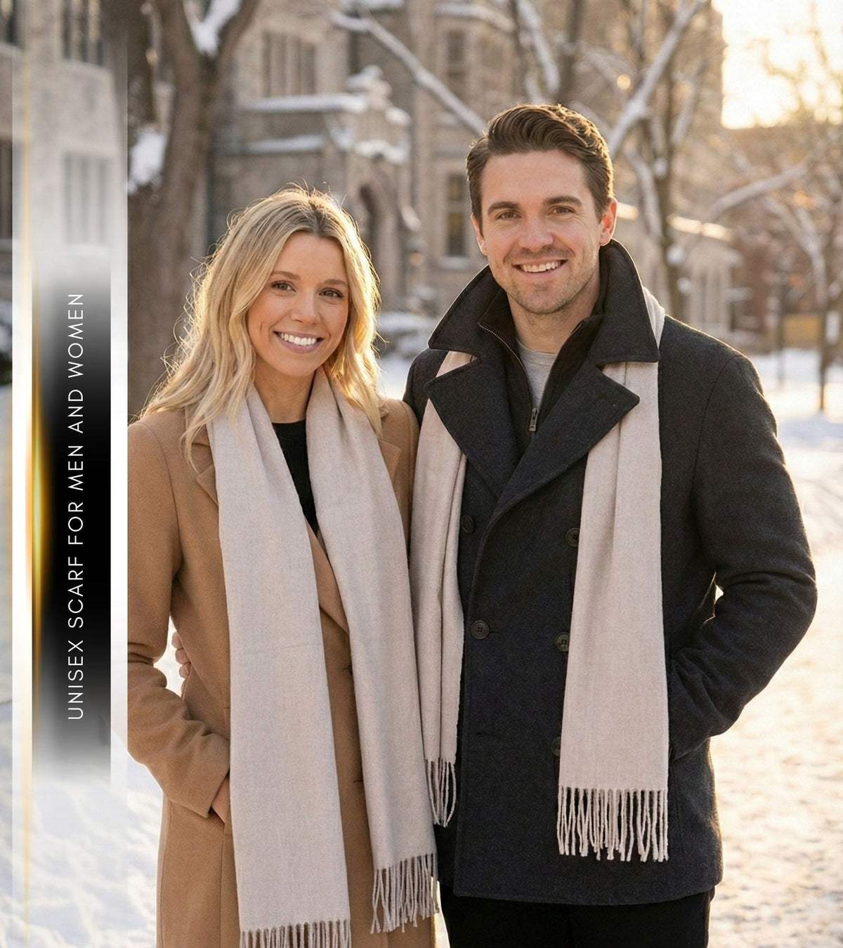 Sakkas Booker Unisex Cashmere-Feel Solid Winter Scarf with Fringe