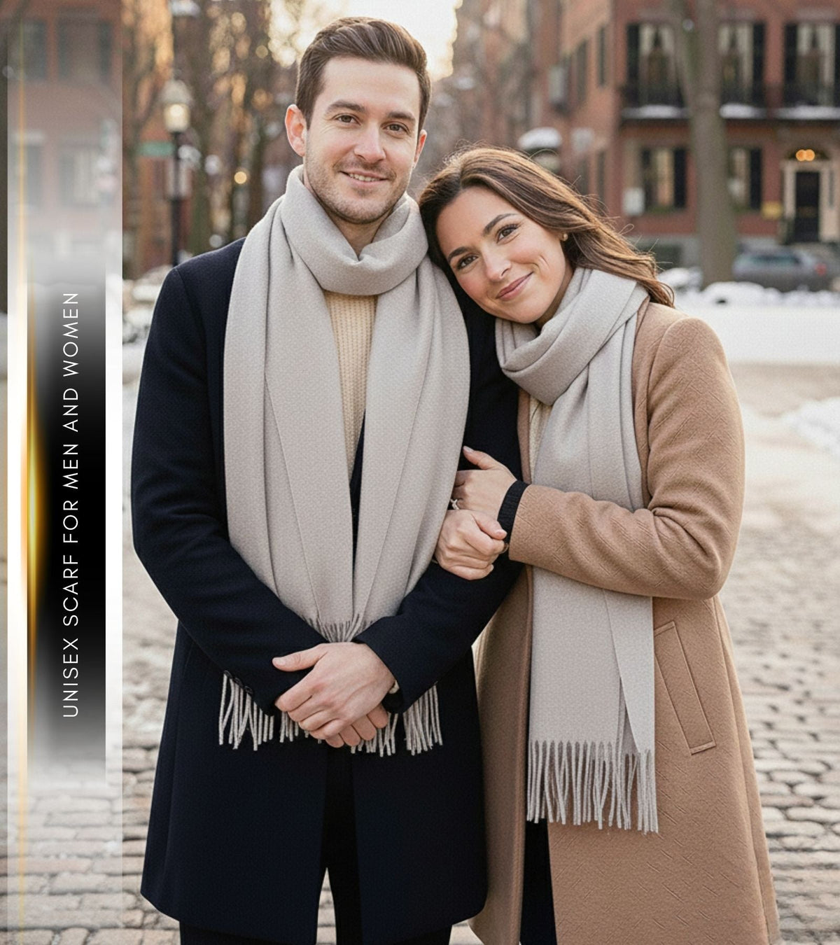 Sakkas Booker Unisex Cashmere-Feel Solid Winter Scarf with Fringe