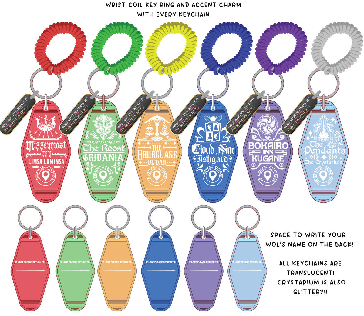 FFXIV Inn Room Hotel Keychains
