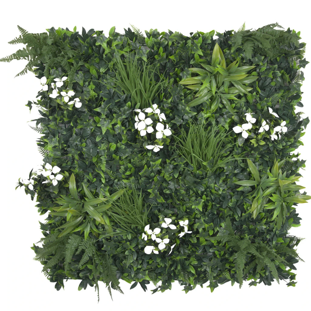 Sample Panel – Snowy White Vertical Garden (Small Sample)