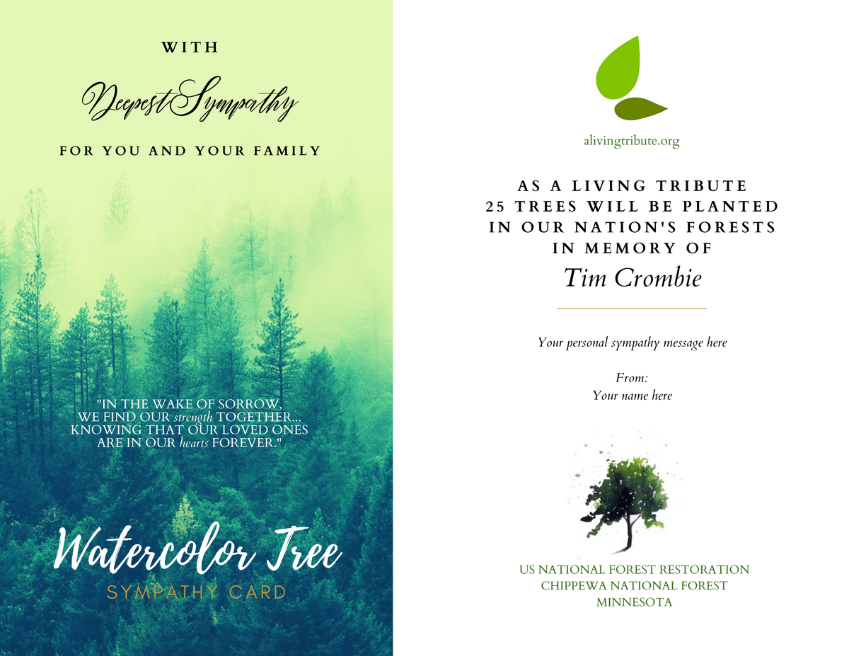 Plant-a-Tree Sympathy Card - Plant a Tree in Memory of a Loved One