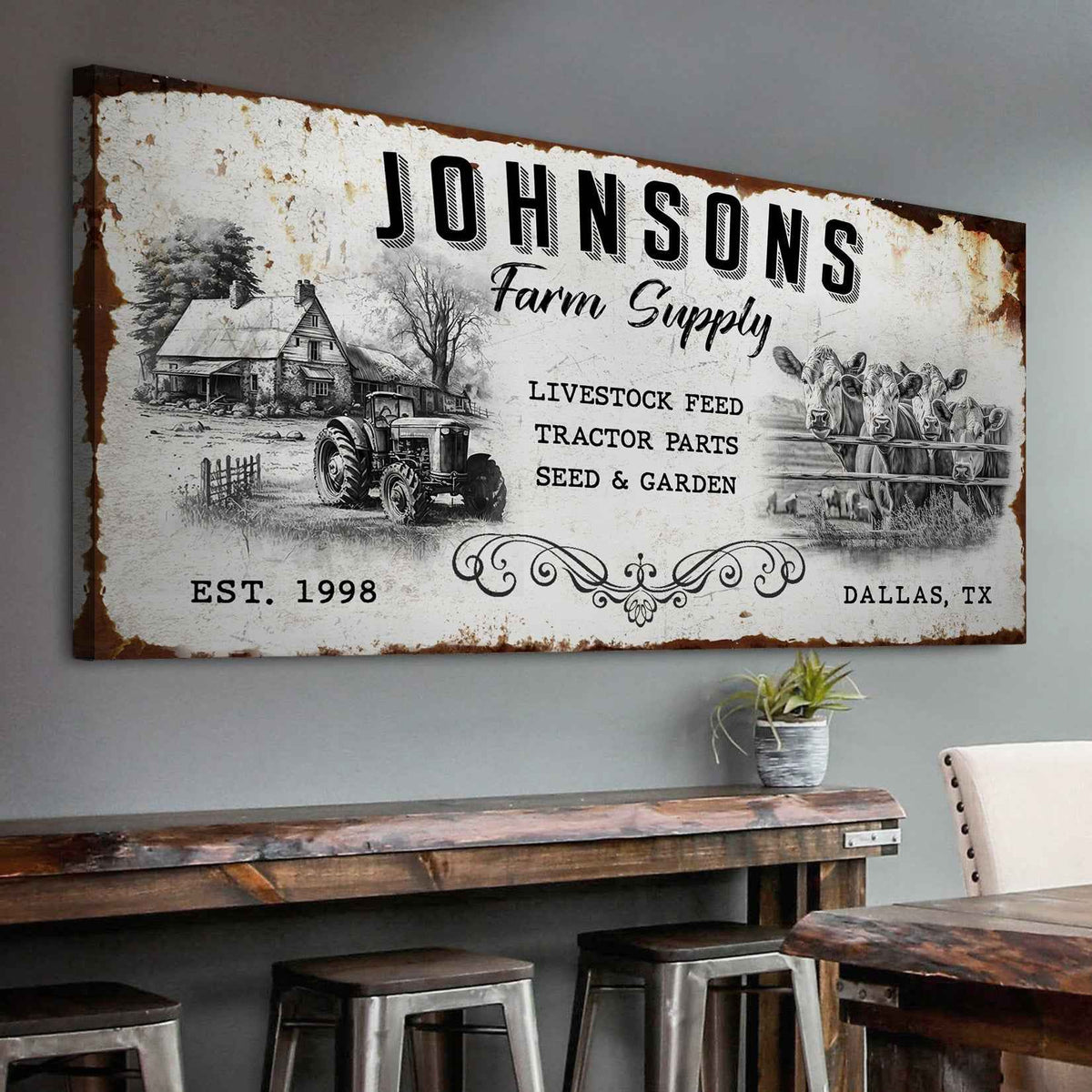 Family Farm Supply Sign