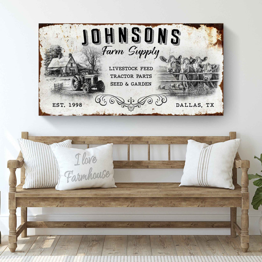 Family Farm Supply Sign