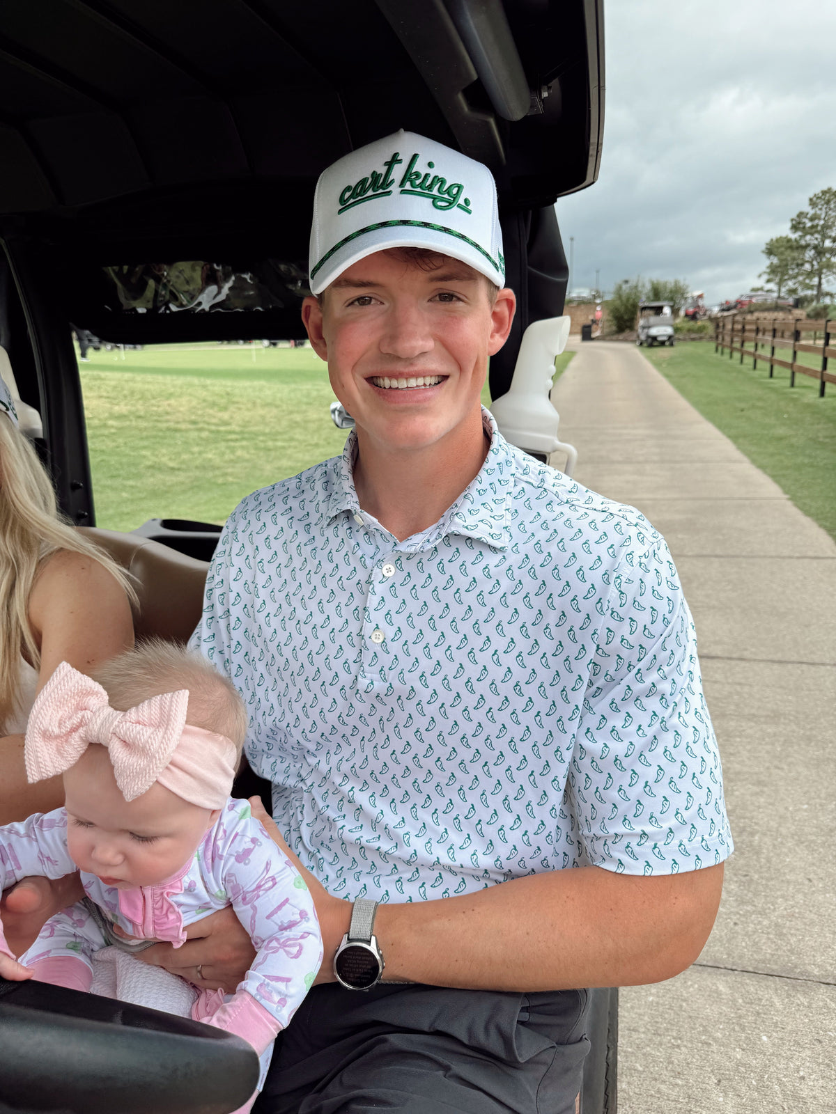 Couples Golf Hat - White Vintage Trucker Hat