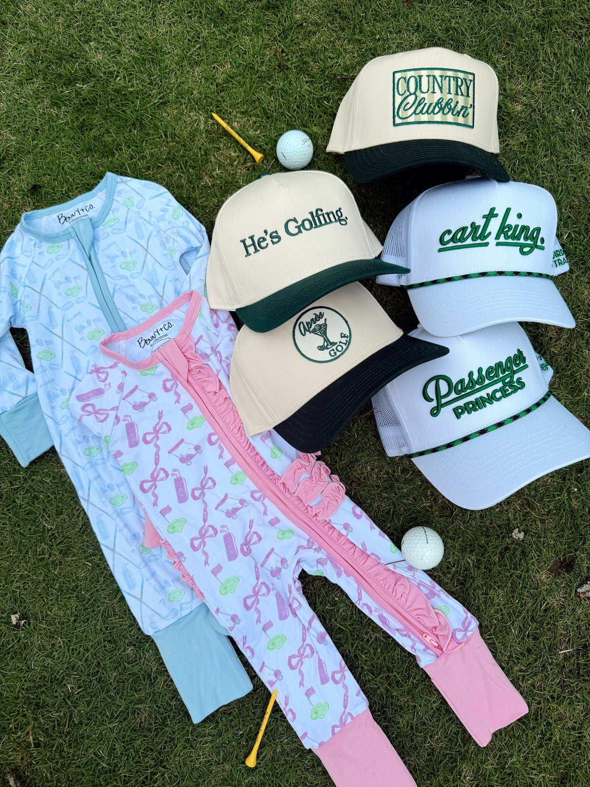 Couples Golf Hat - White Vintage Trucker Hat