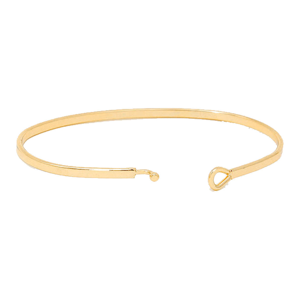Basketball Mom Brass Thin Metal Hook Bracelet