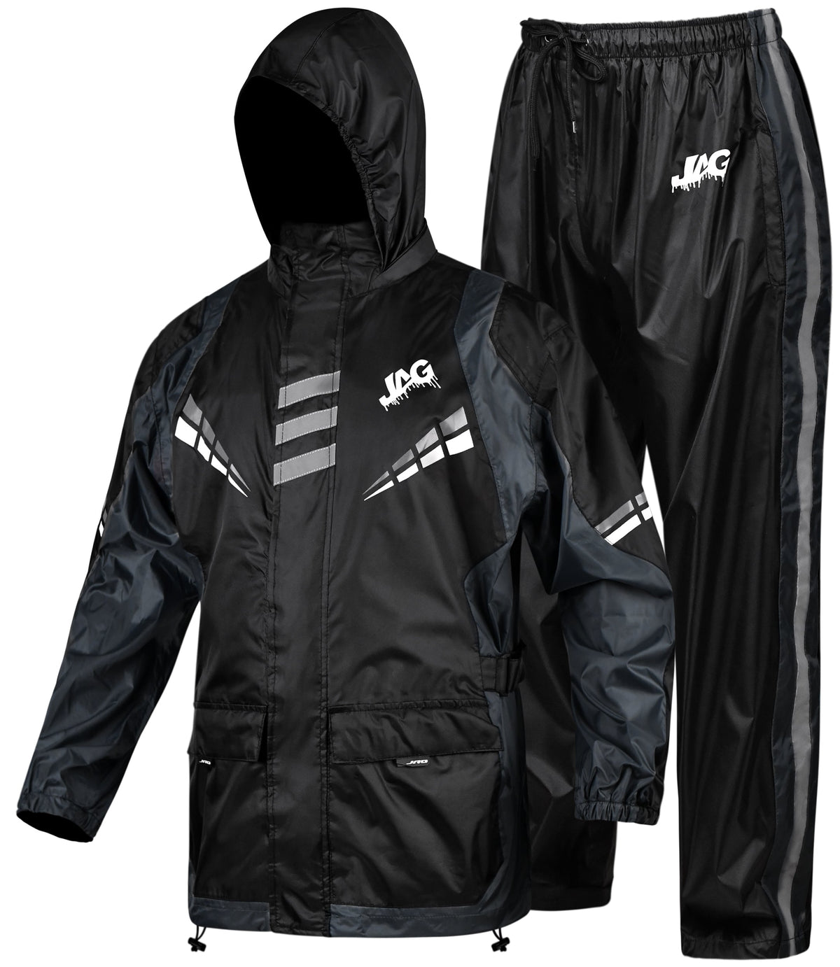 JAG Rainmaster Rain Suit for Men & Women (Black/Grey)