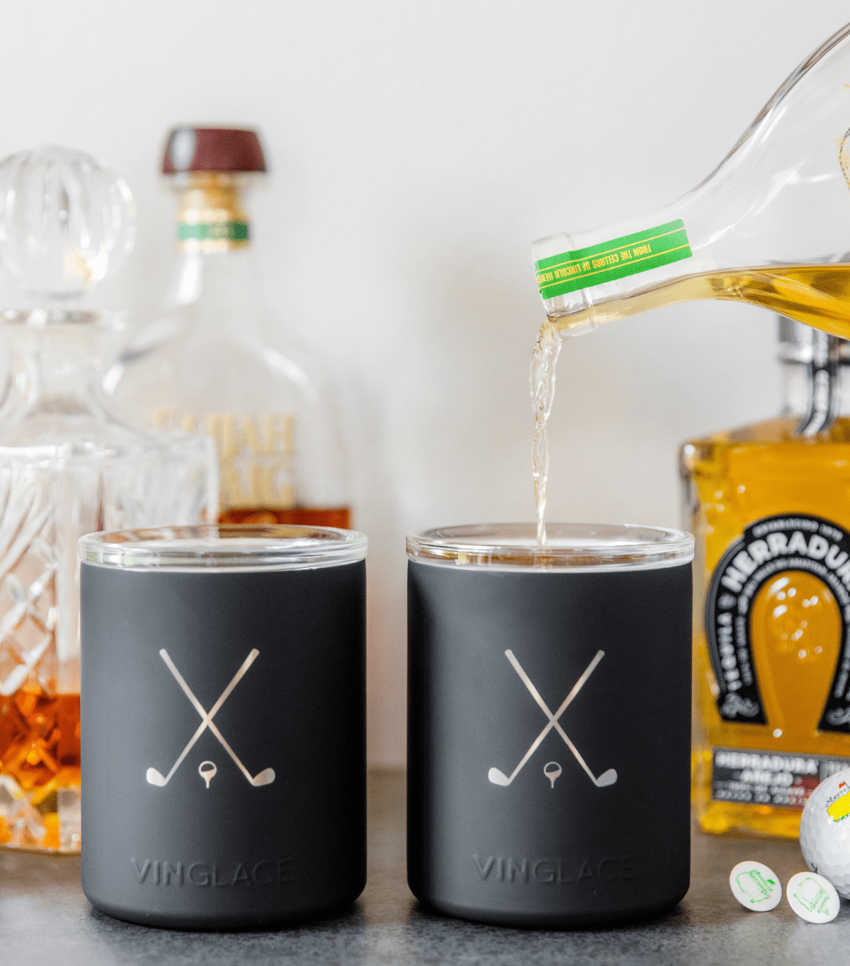 Limited Edition Golf Set of 2 Whiskey in Black