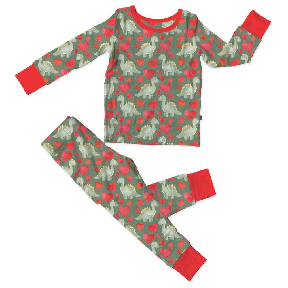 Valentine Dinos Bamboo 2-Piece Set (Pre-Order)
