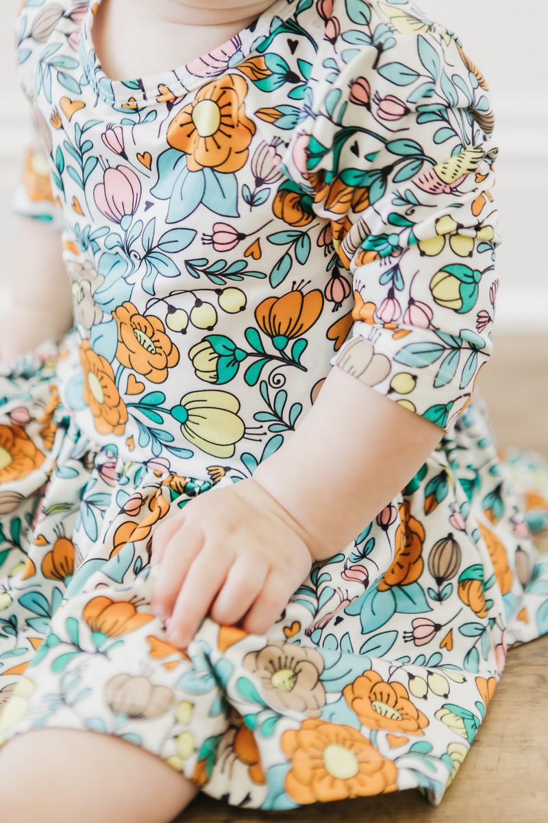 Vintage Vibes 3/4 Sleeve Twirl Bodysuit