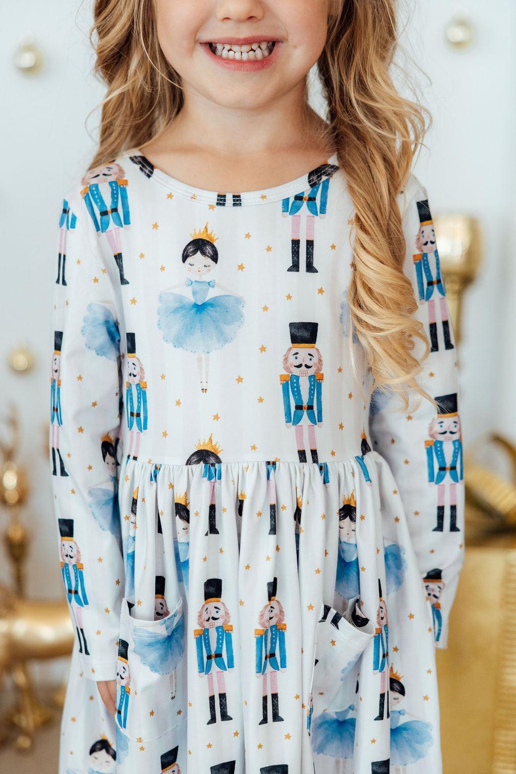 Waltz of the Snowflakes L/S Pocket Twirl Dress