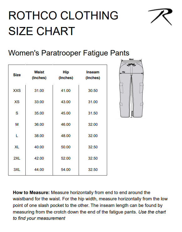 Rothco Womens Paratrooper Colored Camo Fatigues
