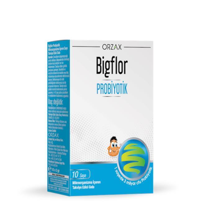Orzax Bigflor Probiotic 10 Sachets - Probiotic Supplement for Digestive Health Support