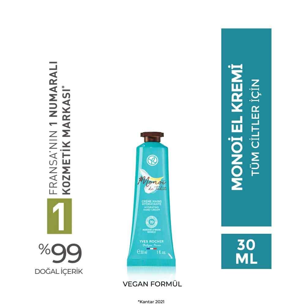 Yves Rocher Monoi Hand Cream with Tiare Flower and Coconut Oil - Tropical Fragrance Moisturizer for Dry Hands
