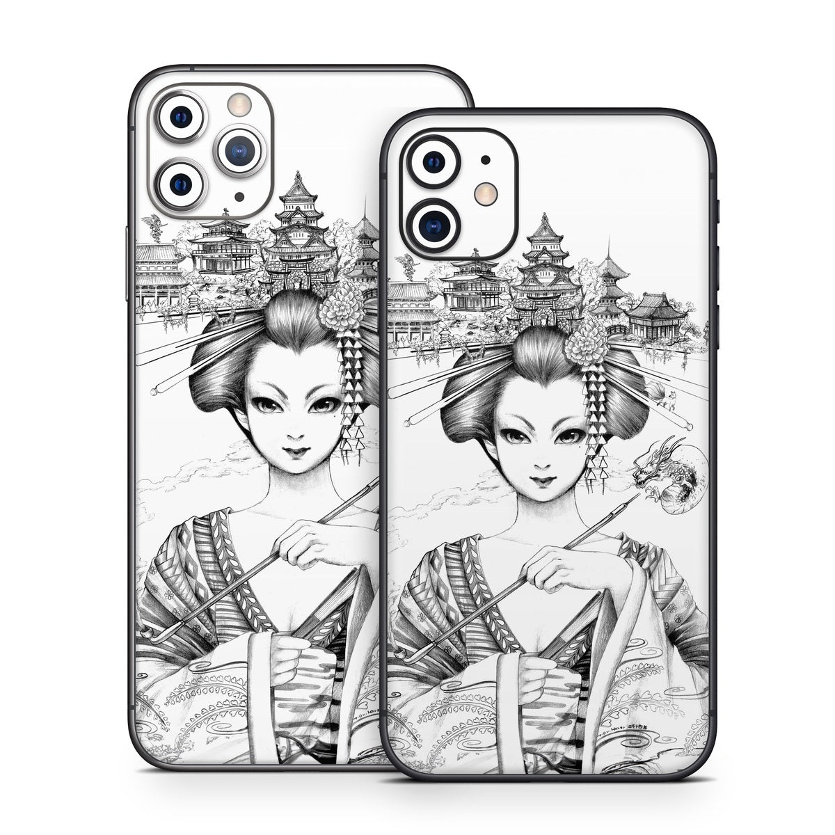 Geisha Sketch - Apple iPhone 11 Skin